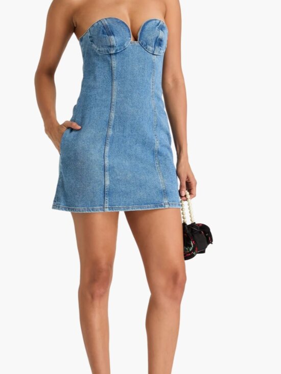 Magda Butrym Dresses & Skirts - Magda Butrym Denim corset dress